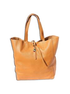 Наплечная сумка Florence Shopper, Schultertasche Leder braun, cognac ca. 30cm breit