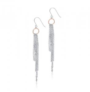 Элегантные двухцветные серьги-кисточки из стерлингового серебра GENEVIVE Genevive, розовый