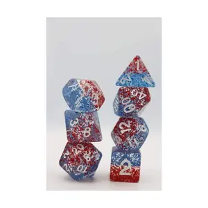 Набор Poly — Коралловый риф с белым (7), Dice Sets - Resin/Acrylic - Rainbow & Multi-Colored (Foam Brain Games)