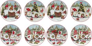 Certified International Christmas Gnomes салатная/десертная тарелка 22,9 см, набор из 4 шт (упаковка 2), ассорти дизайнов, мультиколор