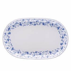 Форма 1382 синяя тарелка овальная 32 см Arzberg, белый синий