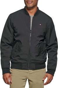 Легкая мужская куртка-бомбер Tommy Hilfiger Varsity Rib Knit, Black/Black