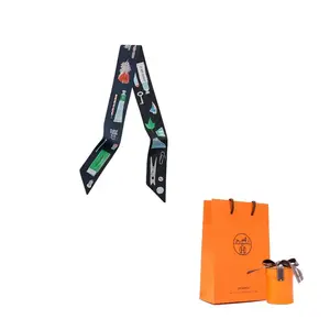 Hermes Шелковый шарф Mulberry для женщин, морской синий