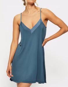 Синяя сорочка из атласного джерси Raye Kbx