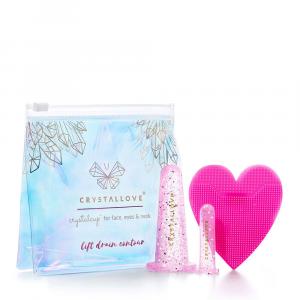 Crystallove Beauty Collection розовые силиконовые чашки для массажа лица, 1 шт.