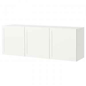 Настенный шкаф-комплект, белый/белый Pipmakare, 180x42x64 см IKEA Bestå