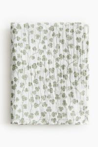 Детское одеяло H&M Home Muslin Hearts, 90X90 см, белый/зеленый