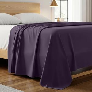 Mellanni Простыня King, охлаждающая, устойчивая к складкам, выцветанию и пятнам, фиолетовая