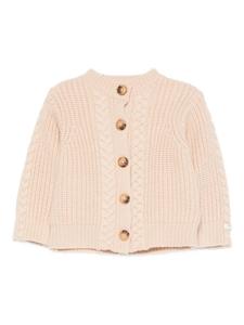 Кардиган с пуговицами Donsje, связанный косами, нейтральный