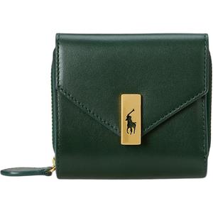 Polo Ralph Lauren Женский бумажник из коровьей кожи тёмно-зелёный