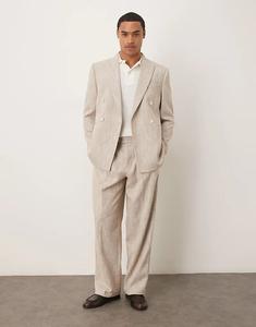 Свободные зауженные брюки ASOS DESIGN из бежевой ткани в крапинку