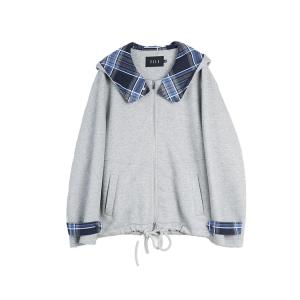 ELLE Толстовка Women's Light Gray с капюшоном, умеренный кардиган