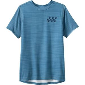 Футболка для активного отдыха Lands' End с короткими рукавами и цветными блоками для мальчиков от 2 до 20 лет в цветах обычный и хаски, цвет Blue Space Dye