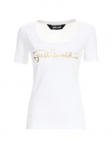 Футболка с короткими рукавами и круглым вырезом Just Cavalli, белый