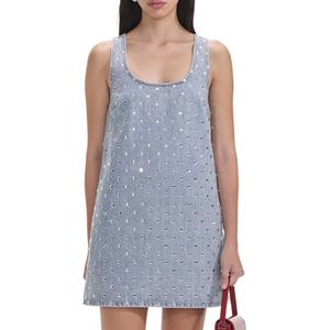 Джинсовое мини-платье с декором Self-portrait, синий