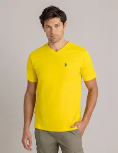 Футболка-поло U.S. Polo Assn Solid V-neck, желтый