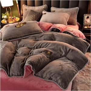 Sisdffaaa Комплект постельного белья зимний утепленный бархатный фланелевый флис с вышивкой