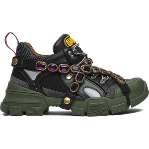 Кроссовки Gucci Wmns Flashtrek Crystals Green, зеленый