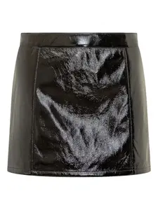 Мини-юбка из искусственного лакированного материала Michael Michael Kors, черный