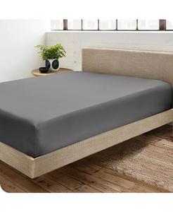 Простыня King из органического хлопка и сатина на подкладке Bare Home, серый