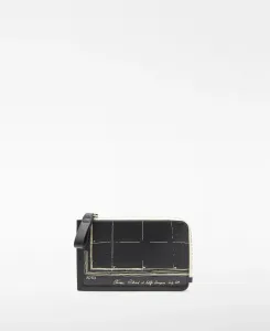 Женский кожаный кошелек с принтом Adolfo Dominguez, черный