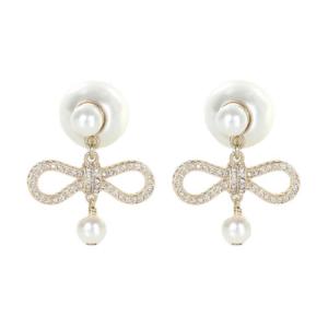 Женские серьги из смолы с жемчугом white DIOR, белый