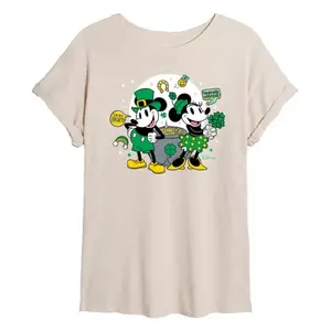 Футболка оверсайз "Горшочек золота" с Микки и Минни для подростков Disney, бежевый