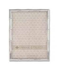 710157 серебристая металлическая бамбуковая фоторамка — 5 x 7 дюймов Lawrence Frames, silver