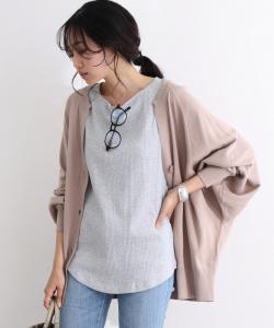 Кардиган с вырезом-«замочной скважиной» и рукавами «летучая мышь» Pourvous, цвет Gray Beige