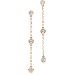 Серьги Tiffany & Co. Elsa Peretti Diamonds by the Yard, розовое золото/бриллиант