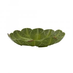 Декоративное керамическое блюдо Bordallo Pinheiro, Banana, «Центральные Листья», 40,6 см, зеленый