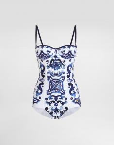 Слитный купальник с принтом «майолика» Dolce & Gabbana, принт