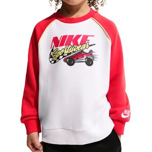 Детский свитшот с круглым вырезом Moderate Nike, белый/красный/желтый/черный