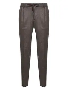 Брюки с плиссировкой и кулиской Tagliatore, коричневый
