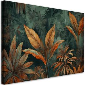 Картина арт-принт KUNSTLOFT Autumn Jungle Foliage 1, 100x70x4 см, зеленый