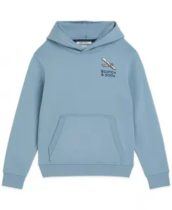 Мальчики 8-16 лет худи со стильным принтом Scotch & Soda, синий