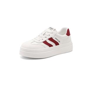 ST&SAT Амортизирующие износостойкие лоу-топы для скейтбординга женские бежево-красные, цвет Beige Red