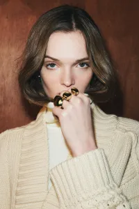 Набор из 2 колец геометрической формы Zara, золотой