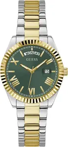GUESS Coin Edge браслет-часы, Two Tone/Two Tone/Green