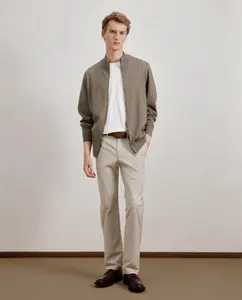 Свитер с воротником поло мужской Dustin, зеленый