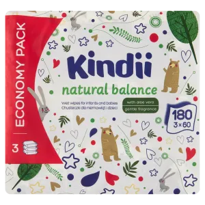 Kindii детские влажные салфетки, 3 х 60 шт/1 упаковка