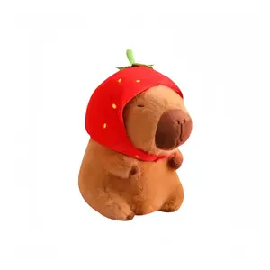 Плюшевая игрушка милая капибара, высота 23см/30см/40см/50см LOGISTAR, Strawberry Capybara