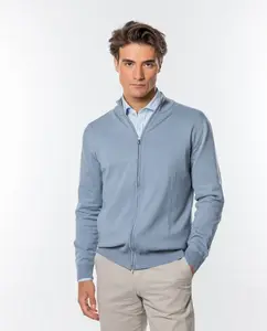 Мужской кардиган из 100% хлопка светло-серого цвета Wickett Jones, светло-серый