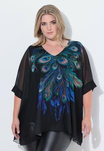 Футболка MIAMODA PFAUENFEDERN BLICKDICHTES , Black