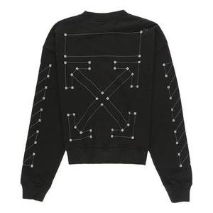 Толстовка men's cotton round neck pullover black Off-White, черный