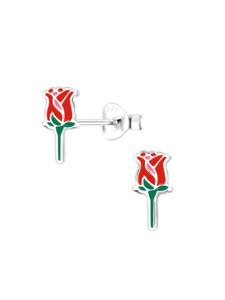 Alexander York Детские серьги-гвоздики ROSE из серебра 925 пробы, комплект из 2 штук