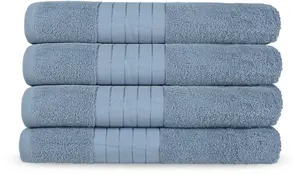 Полотенца доброе утро "Uni Good Morning", (4 шт.), с красивой каймой 50х100 см (4 шт.), цвет eisblau