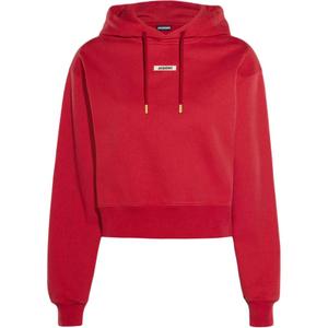 Толстовка с логотипом на заплатке и шнурком Jacquemus, Тёмно-красный/Тёмно-красный