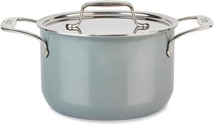 All-Clad FusionTec керамическая суповая кастрюля 3,8 л, безопасная для индукции, духовки и гриля до 260°C, посуда и сковороды, кухонная утварь, цвет платиновый