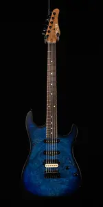 Schecter USA Custom Sunset II - Океанский синий градиент матовый
